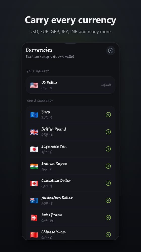 Carry every currency